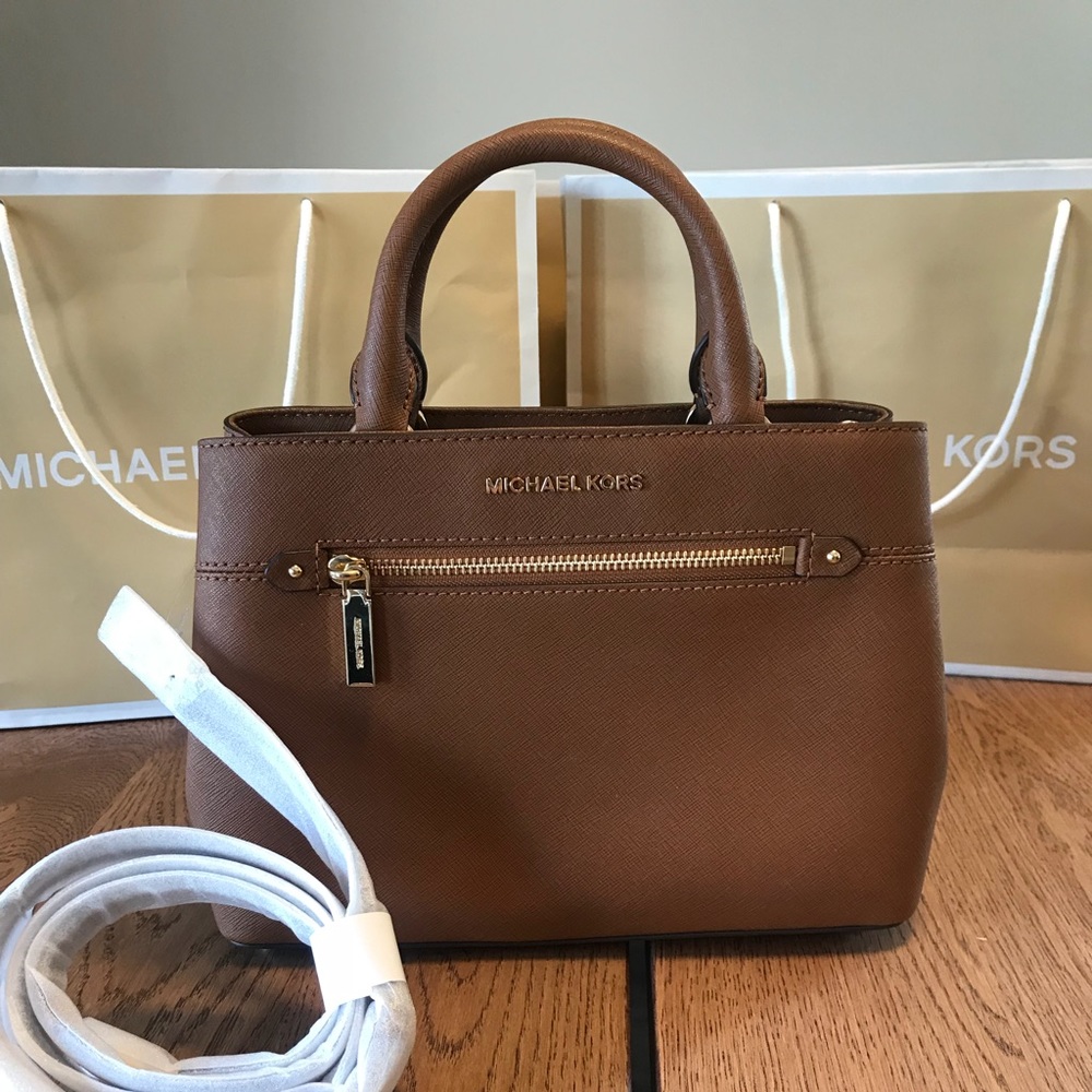 Michael Kors HAILEE Satchel Handbag Brown